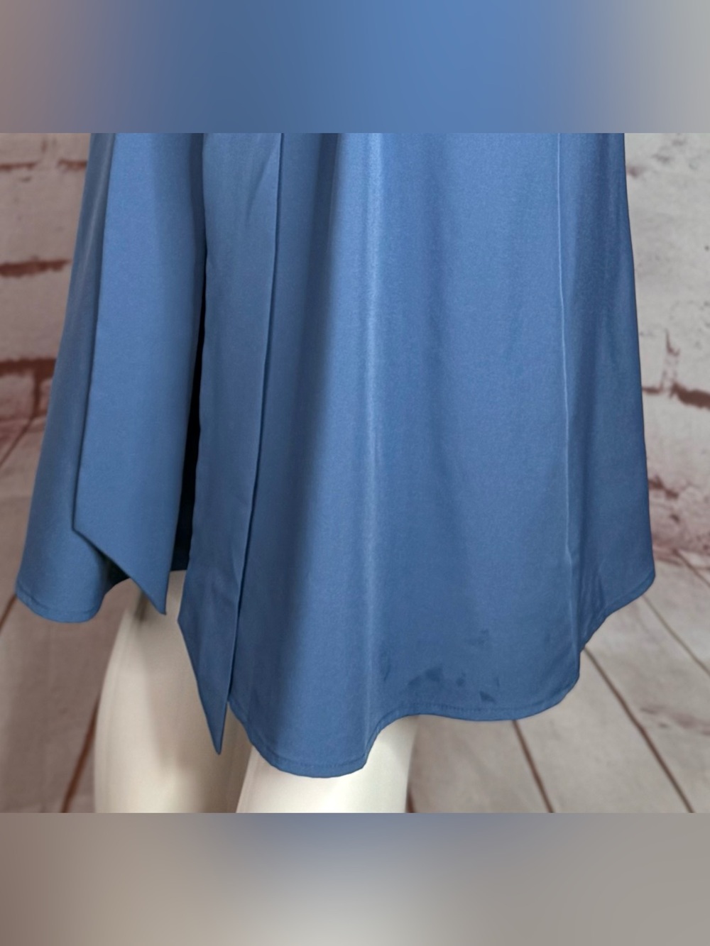 Slate Blue Wrap Dress Lightweight Sleeveless Knee Length Size XS New With Tag - Picture 13 of 16